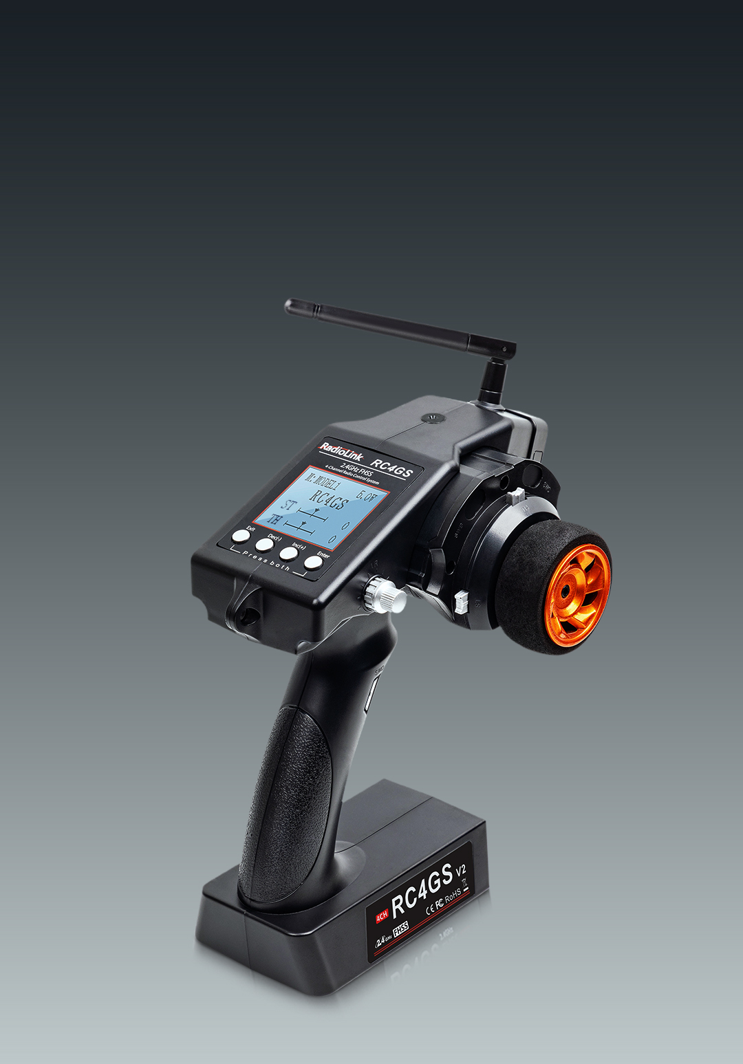 RC4GS V2 4 channels transmitter for cars and boats