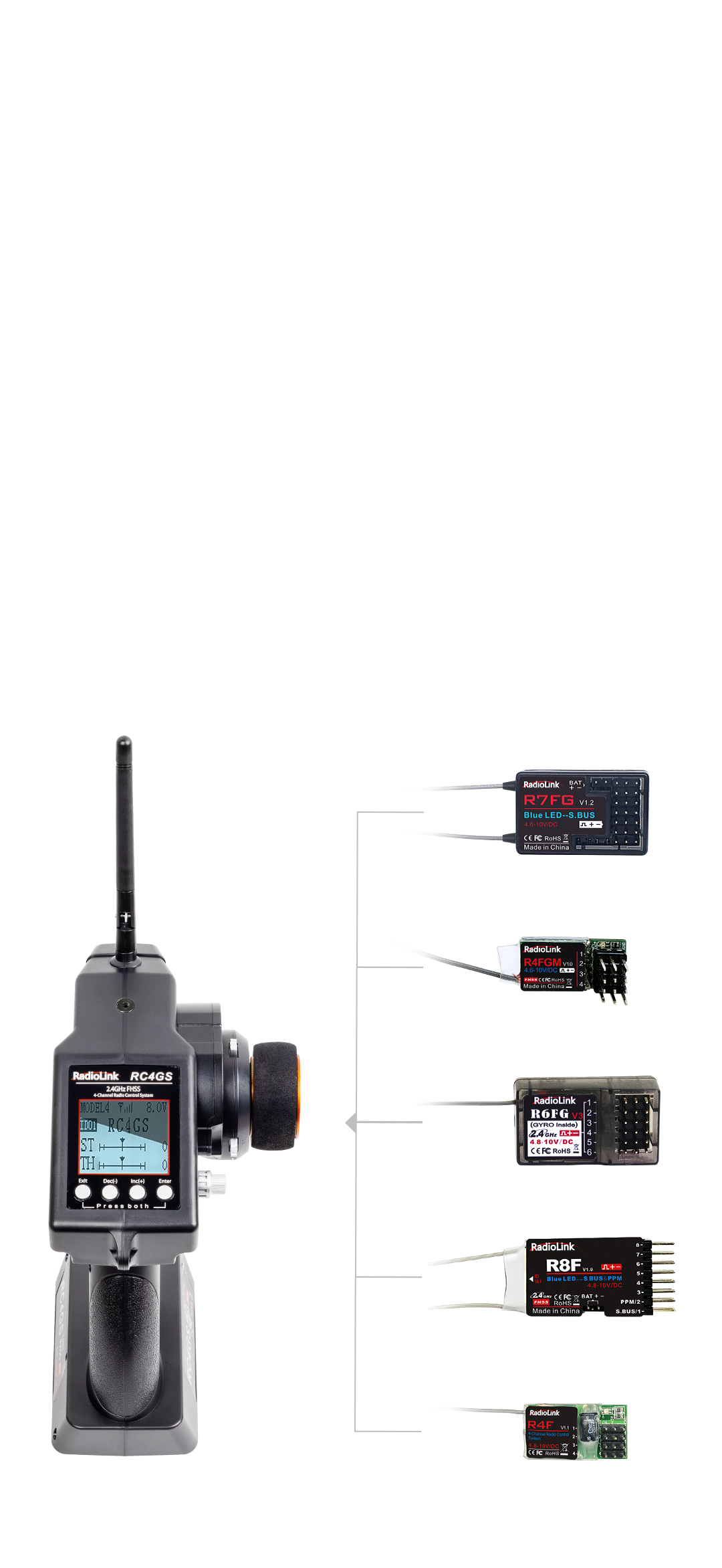 RC4GS V2 4 channels transmitter for cars and boats